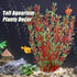 Large Aquarium Plastic Plants, Tall Aquarium Plants for Fish Tanks Decor, 21.26" Height (Red Green, 2pcs)