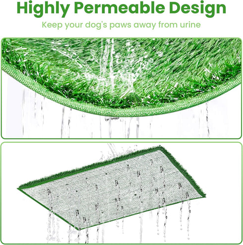 2 20x25inch Dog Grass Pad with Tray, Dog Grass Potty Patch Bathroom Mat, Washable Pee Pad for Puppy Training, Dog