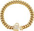 Gold Dog Collar with Zirconia Buckle, Cuban Link Chain Bling Collar for Small Medium Large Dogs