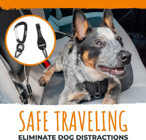 Mighty Paw Dog Seat Belt Vehicle - Chew-Proof Dog Belt with Aviation Aluminum Carabiner for Teething Puppies