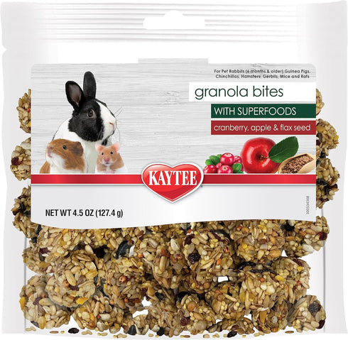 Kaytee Granola Bites with Superfoods Cranberry, Apple and Flax for Rats, Mice,