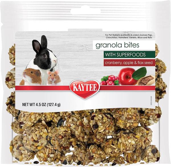 Kaytee Granola Bites with Superfoods Cranberry, Apple and Flax for Rats, Mice,