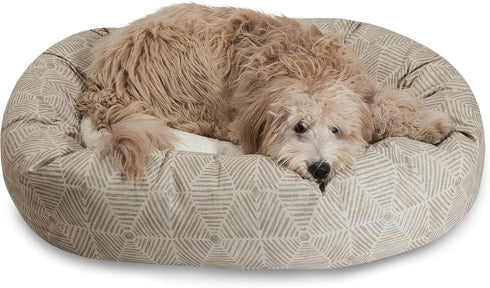 Majestic Pet 24" Charlie Beige Metallic Sherpa Bagel Bed