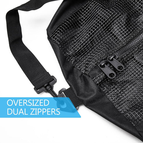 X-Large Mesh Dive Duffel Bag, Heavy Duty Scuba, Diving, Snorkeling | Gym, Workout, Wrestling Bag (Black)