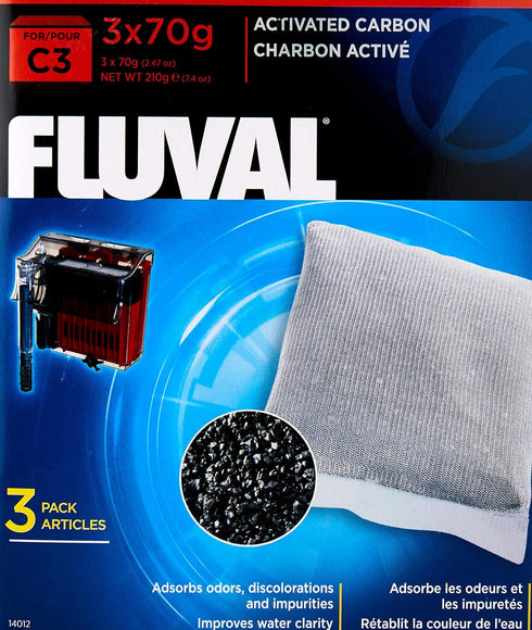 Fluval C3 Carbon, 3-Pack, Black