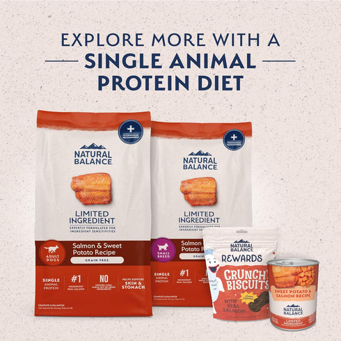 4 lb (Pack 1) Natural Balance Limited Ingredient Grain Free Salmon & Sweet Potato Dry Dog Food, Sensitive Stomach