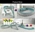 Dog Collar & Harness & Lead Sets, Fashion Diamante Dog Collar with Comfortable Soft Harness and Leashes Set - Blue - S