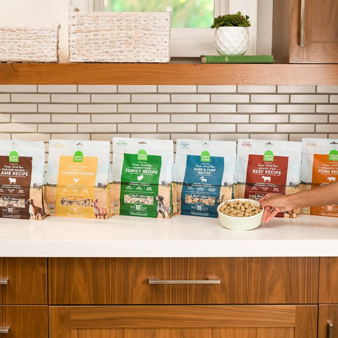 95% 13.5oz Open Farm, Freeze Dried Raw Dog Food, Morsels with Meat, Organs & Bone, Organic Produce & Superfoods