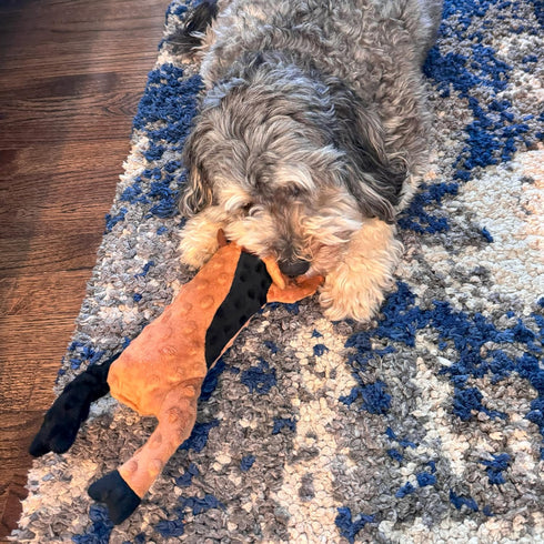 SPOT Skinneeez Extreme Stuffers Cow Dog Toy 14in - Stuffing Free with Squeaker & Rip Stop Mesh for Small to Medium Dogs
