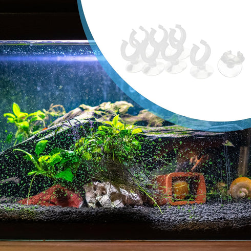 Aquarium Suction Cup, Tube Heater Clip Holder for Fish Tank (Clear, 8Pcs)