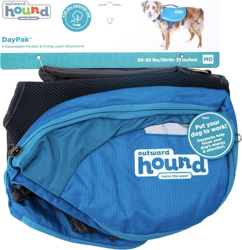 Outward Hound DayPak Blue Dog Saddleback Backpack, Medium