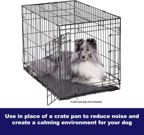 MidWest Homes for Pets MAT42 Cushioned Dog Crate Mat, Large, Black