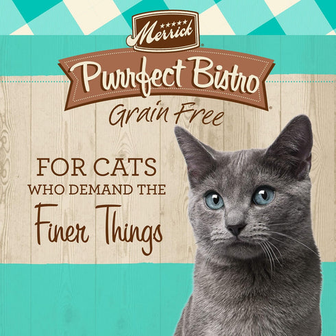 Merrick Purrfect Bistro Grain Free Dry Cat Food for Adult Cats, Real Salmon and Sweet Potato Recipe - 4 lb. Bag