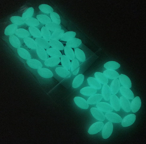 Luminous Glow Fishing Beads, 3/8" x 5/8", 50 Pieces, Blue