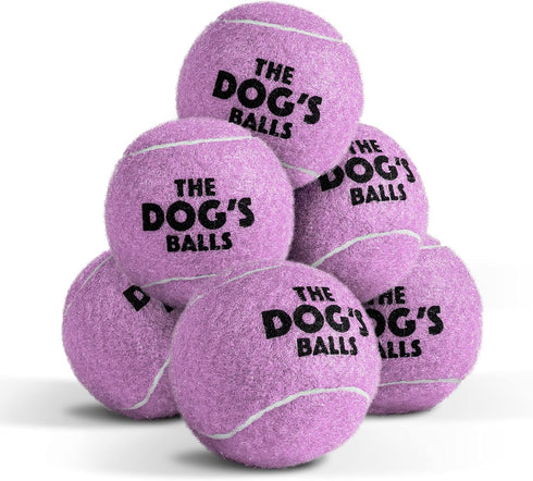 The Little Dog's Balls, Dog Tennis Balls, 6-Pack Lilac, 1.9 Inches Diameter, Strong Dog & Puppy Ball for Training,