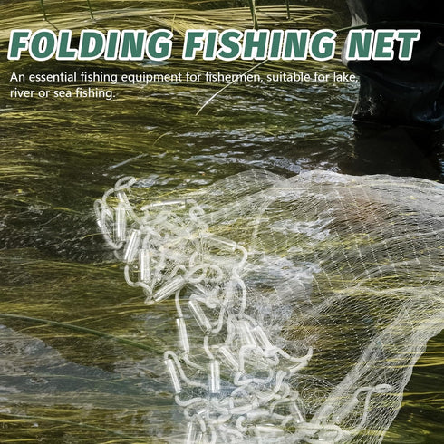 SWETRACE 1.5m Hand Throw Cast Net Fishing Tool Monofilament Shrimp Lobster Fishing Net with Weighted Sinkers