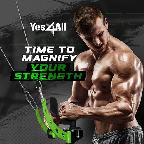 Yes4All Neutral Paddle Grip LAT Pull Down Bar, Cable Attachments for Range of Motion