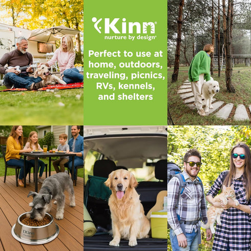 Kinn Kleanbowl Pet Bowl, Stainless Steel Frame with Compostable Refills, 24 oz (1 Pack)