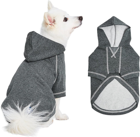 Blueberry Pet Essentials Charcoal Grey Dog Hoodie – 12 inch Cotton-Blend Sweatshirt with Hood, Machine-Washable