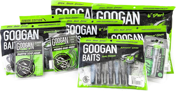 Googan Squad Lake Fishing Bundle - Bass Fishing Lures, Soft Bait, Fishing Gear with Tackle Box for Year-Round Fishing