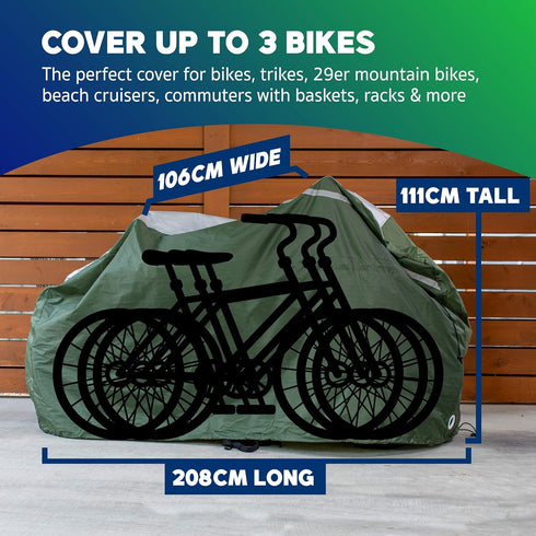 YardStash XXL Reflective Bike Cover - Waterproof & Weatherproof Storage for Bikes and Trikes