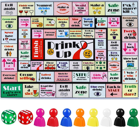 Fofeadm Drinking Board Games for Adults, Rubber Mat Drinking Board Game, Funny