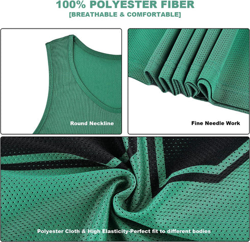 12 Pack Scrimmage Numbered Vests for Sports Training - Ideal for Basketball, Soccer, and More