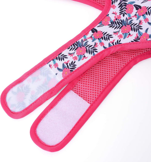 Mile High Life Dog Harness, Air Mesh Floral Vest for 20 lbs Small Dogs & Cats, Adjustable Easy Closures (Peony, XS)