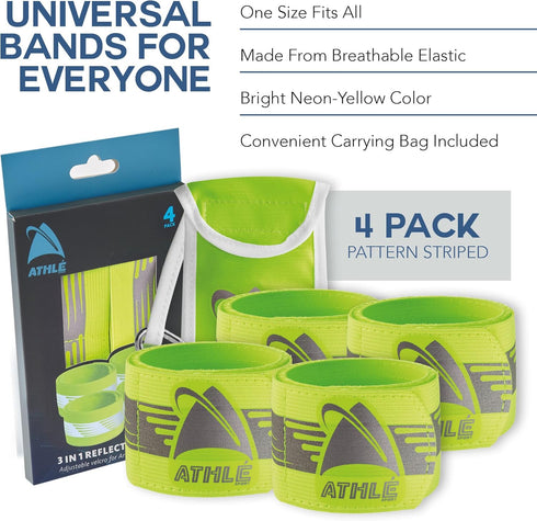 Reflective Running Band, High Visibility Arm Reflector Bands for Running, Cycling, Adjustable Gear