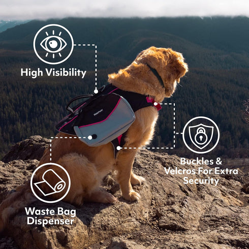 ZippyPaws Adventure Dog Backpack - Pink, M