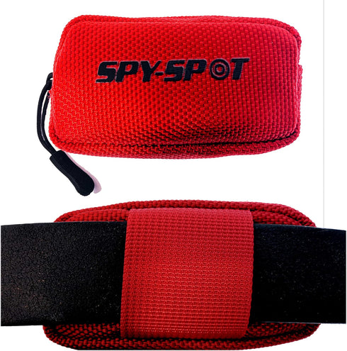 Spy Spot Waterproof Small Pouch with Zipper - Multi-purpose Bag with Loop Attachment - Red