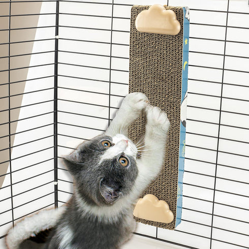 Cat Scratching Post for Cage, Wall Mounted Cat Scratcher, Cardboard Scratcher, SCRC-40X10