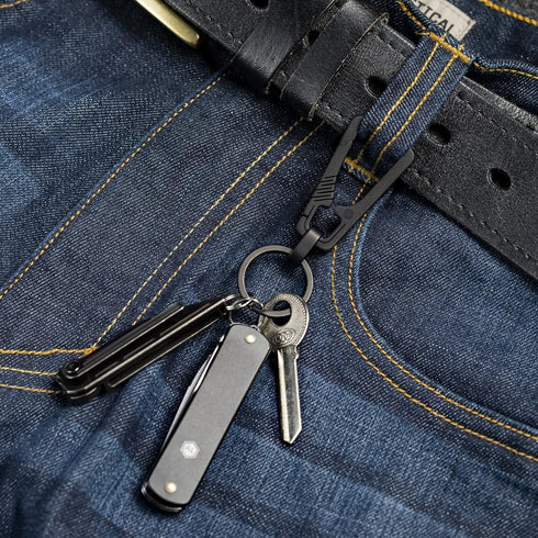 KeyUnity KM04 Titanium Carabiner Keychain Clip, Quick Release EDC Key Holder Organizer