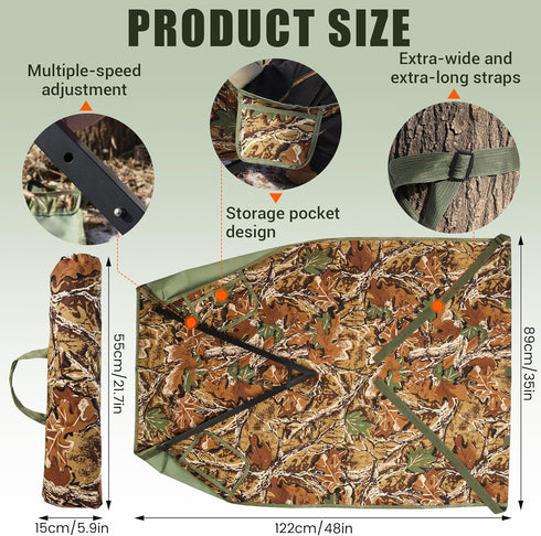 NeoBorder Outdoor Low-Profile Hunting Chair, Portable Folding Tree Stand, Hangs on Any Tree, for Deer Hunting, Outdoor