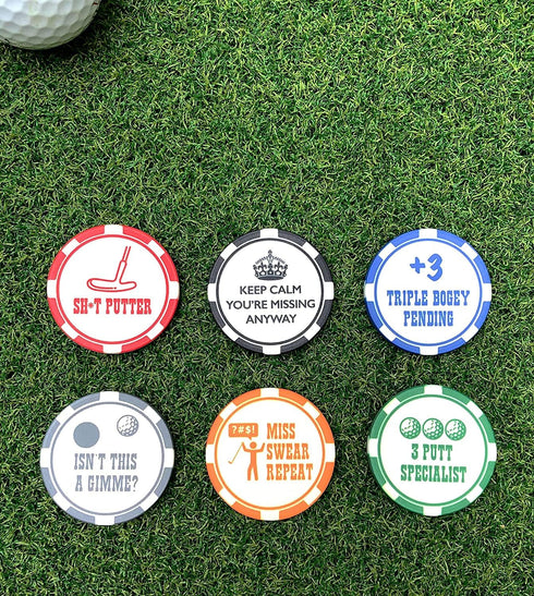 Golf Ball Marker Set Poker Chip Edition - Great Novelty Golf Gift