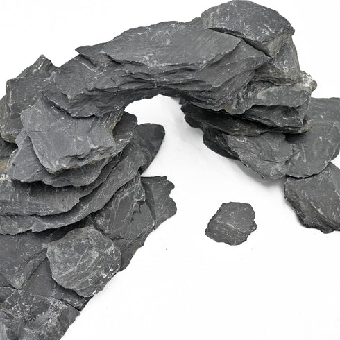 Natural Slate Rock for Aquariums, 3 to 10 Inches, Ideal for Tank Decoration & Landscaping (20lb)