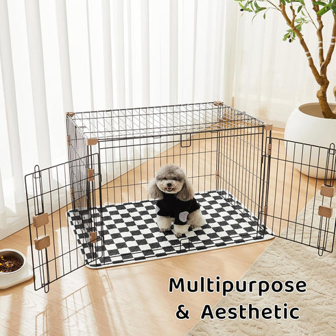 2 Pack Black Checkered Washable Pee Pads for Dogs, Checkered Reusable Dog Pee Pads, for Puppy Playpen, Crate, Whelping