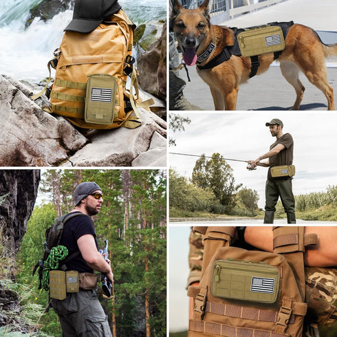 Tactical MOLLE Utility Pouch Kit EDC Accessories Bag with Phone Holder, Water Bottle Pouch, Medical First Aid Pouch