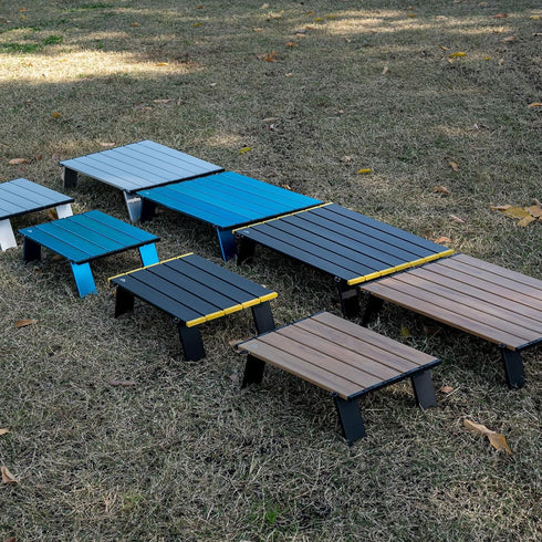 Compact Ultralight Beach Picnic Table - Folding Aluminum Design with Carry Bag, Size S