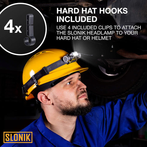 SLONIK Rechargeable Headlamp for Adults - 1000 Lumens Super Bright LED Flashlight, IPX8 Waterproof