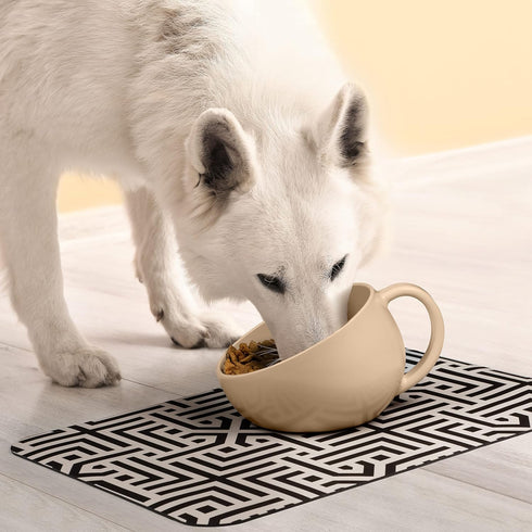 DogBuddy Dog Bowls for Large Dogs, Non-Slip Dog Water Bowl, Standard White Sand Dog Food Bowls
