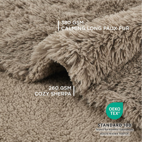 Bedsure Waterproof Dog Blankets for Large Dogs, Calming Cat Blanket, Washable Faux Fur Pet Throw, 60"x80", Brown