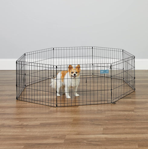 MidWest Homes for Pets Dog Exercise Pen & Playpen, 18-Inch, No Door, Black Color
