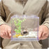 Small 0.6 Gallon Betta Fish Tank Kit, Stackable Mini Aquarium with Gravel & Resin Decorations, Clear Desktop Fishbowl