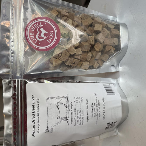 Freeze Dried Beef Liver Treats - Freeze Dried Dog Treats, 2.5 oz for Dogs & Cats - Grain Free & Gluten Free