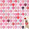 Newwiee 100 Pieces Valentine's Day Dog Bandanas Bulk for Large Dogs Pink
