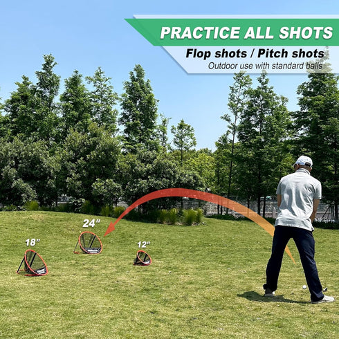 Golf Chipping Net with Pop Up Design, Target Practice Net with Balls, Backyard Golf Games Accessories