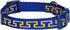 Blueberry Pet 4 Patterns Gold Metallic Thread T-Shape Adjustable Dog Collar, Large, Neck 18"-26" in Royal Blue