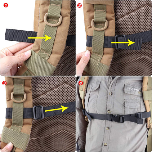 XTACER Adjustable Backpack Chest Strap, Sternum Strap Chest Belt with Buckle (Pack of 4)