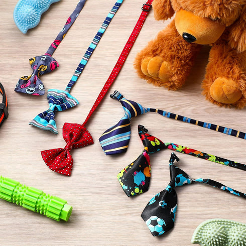 70 Pieces Adjustable Dog Bow Ties and Neck Ties Set, 40 Pet Bow Ties, 30 Neckties, Grooming Accessories